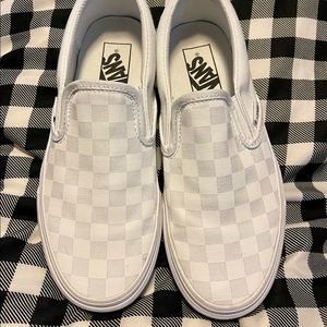 White Checkered Vans